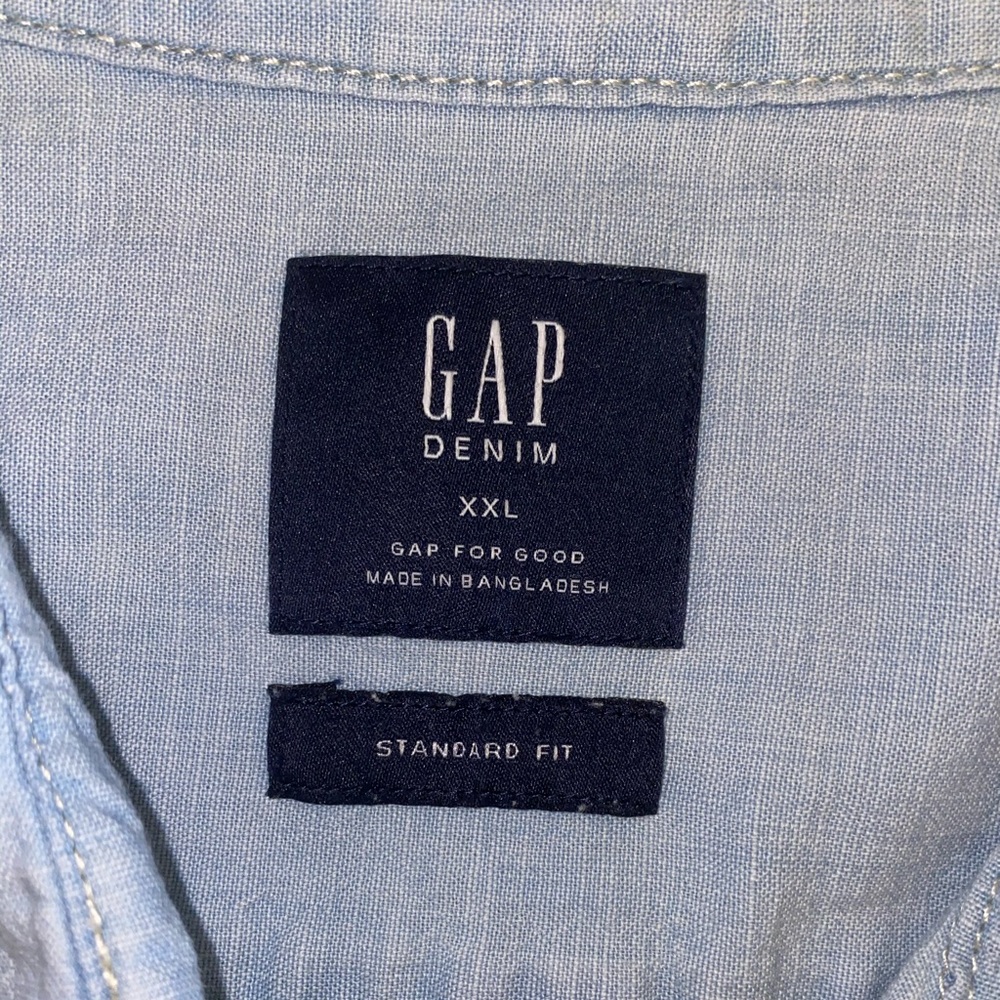Gap Denim Short sleeve button shirt XXL light blue